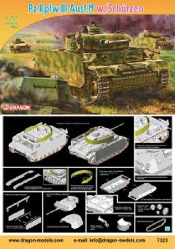 Dragon 7323 Pz.Kpfw.III Ausf.M w/Schurzen 1/72 – image 3