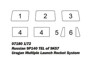 Trumpeter 07180 Russian 9P140 TEL of 9K57 Uragan Multiple Launch Rocket System 1/72 – Bild 4