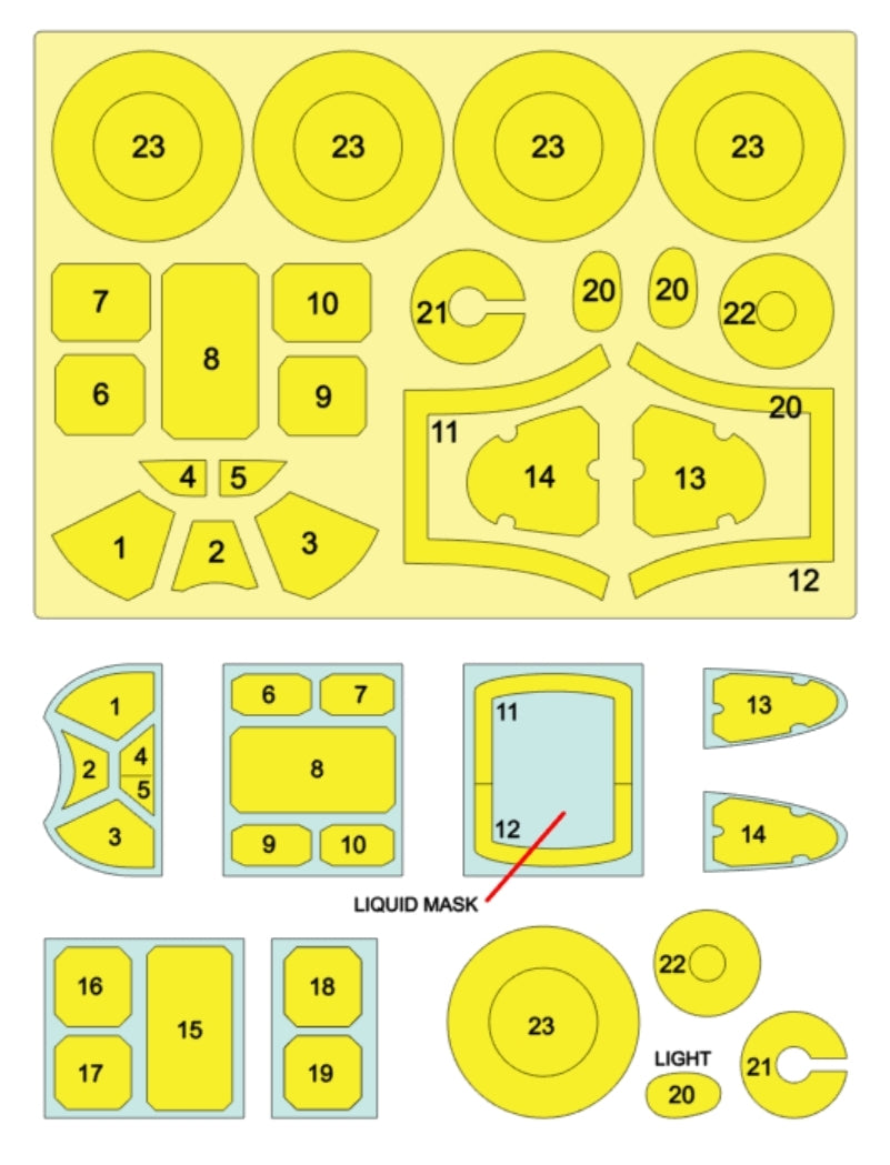 Omask 54036 P-51B Mustang mask (for Tamiya) 1/48 – image 2