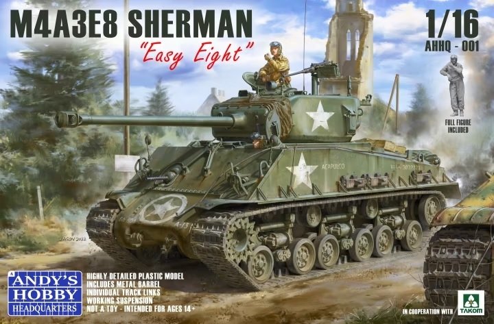 Andy&amp;#39;s Hobby Headquarters AHHQ-001 M4A3E8 Sherman &amp;quot;Easy Eight&amp;quot; 1/16