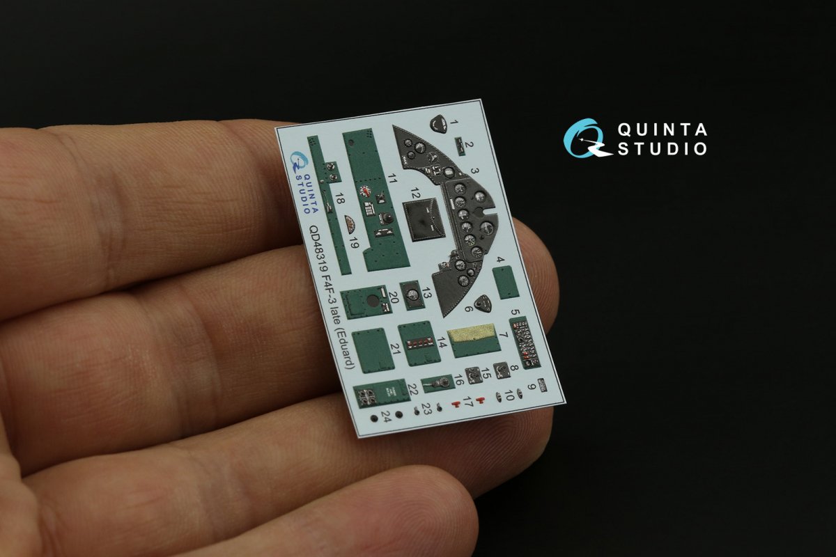 Quinta Studio QD48319 F4F-3 late 3D-Printed &amp;amp; colored Interior on decal paper (Eduard) 1/48 – Bild 2