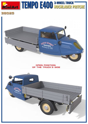 MiniArt 38025 TEMPO E400 HOCHLADER PRITSCHE 3-WHEEL TRUCK 1/35 – image 6