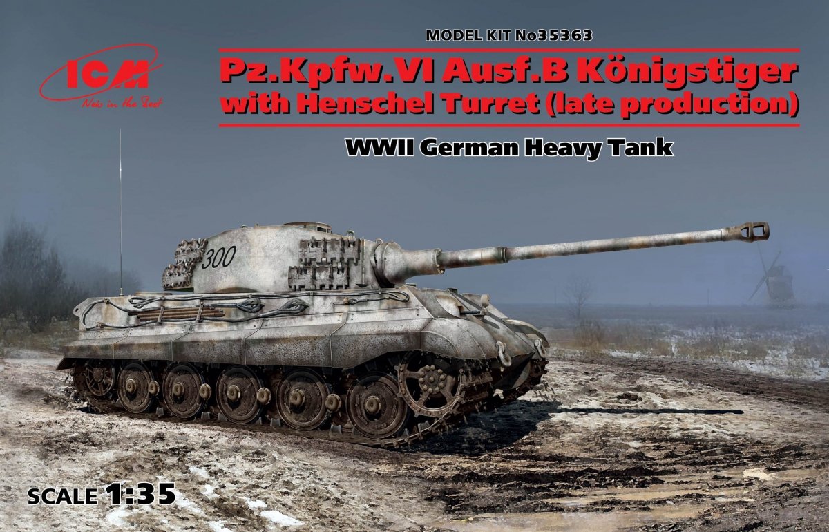 ICM 35363 WWII German Heavy Tank Pz.Kpfw.VI Ausf. B Konigstiger with Henschel Turret (late production) 1/35