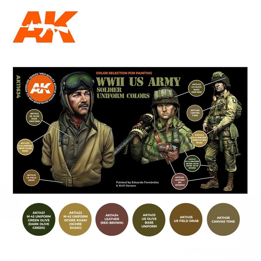 AK Interactive AK11634 WWII US ARMY SOLDIER UNIFORM COLORS – image 2