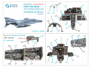 Quinta Studio QDS-48387 F-4E early with slatted wing 3D-Printed &amp;amp; colored Interior on decal paper (Meng) (Small version) 1/48 – image 2