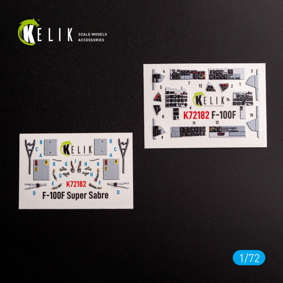 Kelik K72182 F-100F - interior 3D decals for Trumpeter kit 1/72