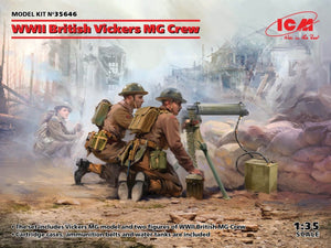 ICM 35646 WWII British Vickers MG Crew (Vickers MG &amp;amp; 2 figures) 1/35