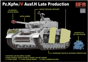 Rye Field Model 5127 Sd.Kfz.161/1 Panzerkampfwagen IV Ausf. H Late Production (w/engine &amp;amp; workable track links) 1/35 – obrázek 2