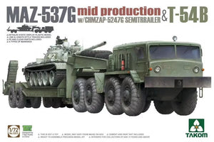 Takom 5013 MAZ-537G mid production with CHMZAP-5247G Semitrailer &amp;amp; T-54B 1/72