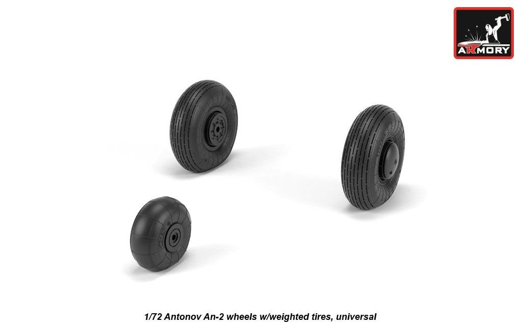 Armory Models AW72057 Antonov An-2/An-3 Colt wheels w/ weighted tires 1/72 – obrázek 2