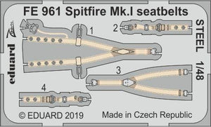 Eduard FE961 Spitfire Mk. And seatbelts STEEL 1/48 TAMIYA