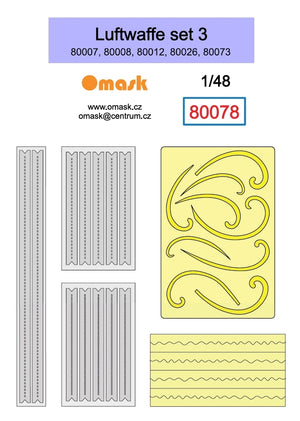 Omask 80078 Luftwaffe set 3 (80007, 80008, 80012, 80026, 80073) 1/48