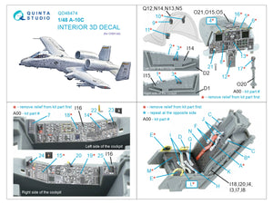 Quinta Studio QD48474 A-10C 3D-Printed colored Interior on decal paper (GWH) 1/48 – obrázek 7
