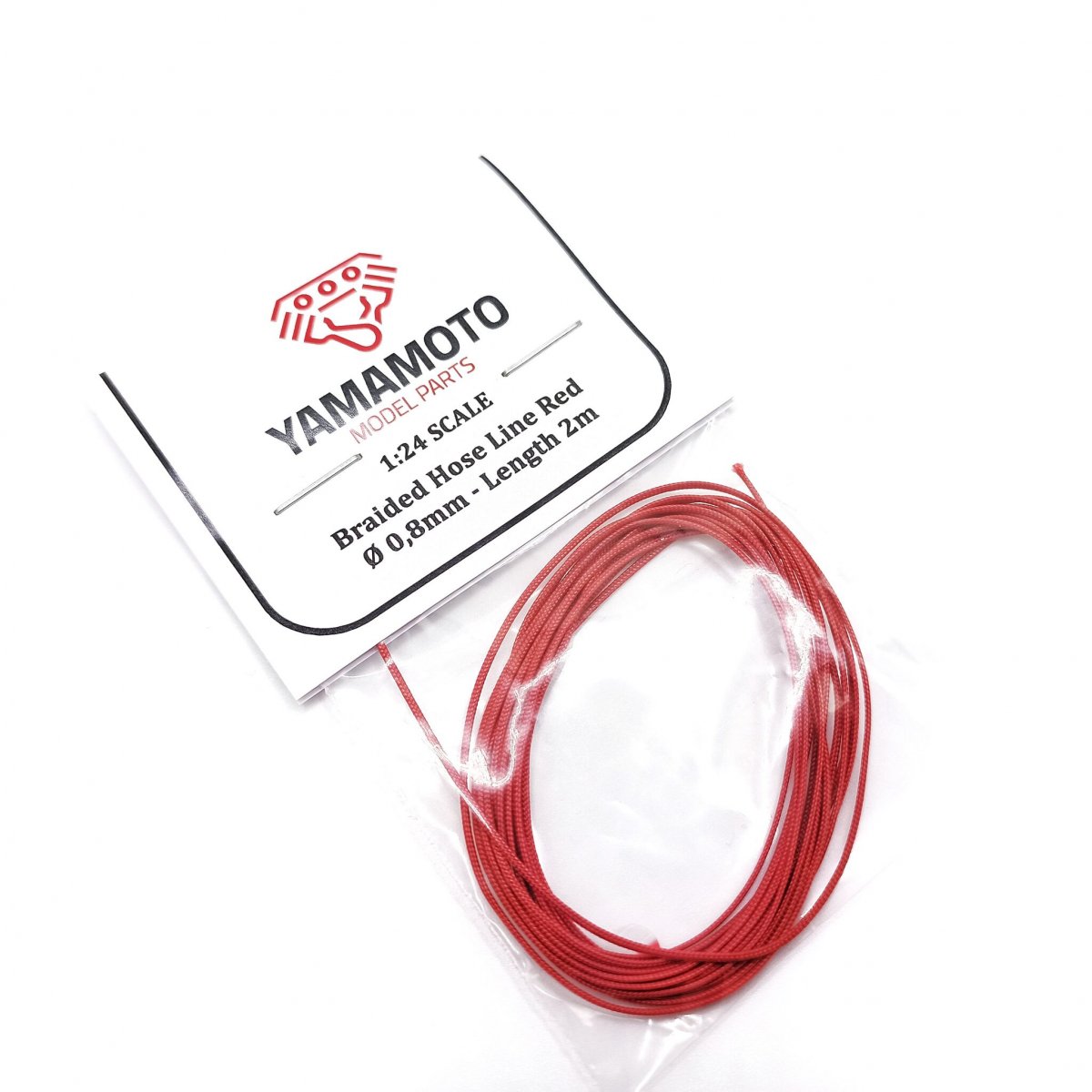Yamamoto YMPTUN92 Braided hose red 0.8 mm 2 m 1/24 – Bild 2