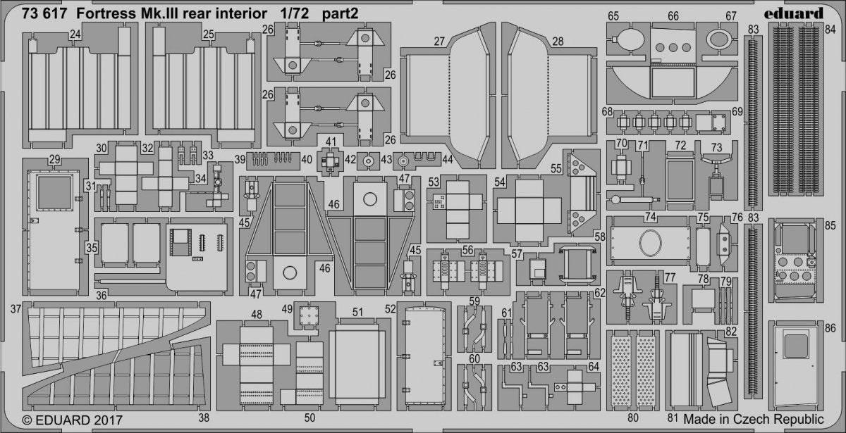 Eduard 73617 Fortress Mk. III rear interior AIRFIX 1/72 – Bild 2
