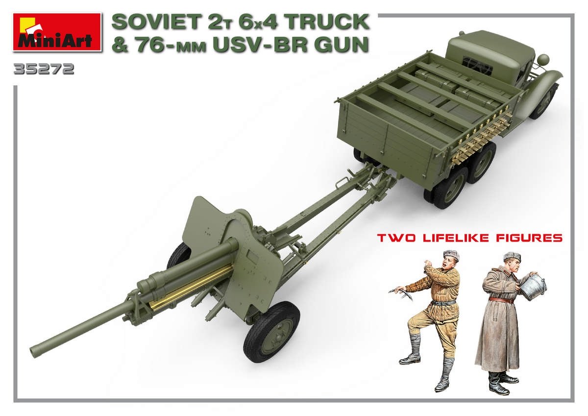 MiniArt 35272 SOVIET 2T 6X4 TRUCK &amp;amp; 76-mm USV-BR GUN 1/35 – image 6