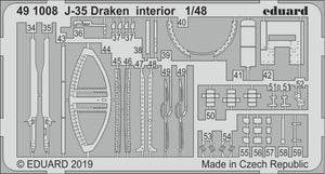 Eduard 491008 J-35 Draken interior HASEGAWA 1/48 – obrázek 2
