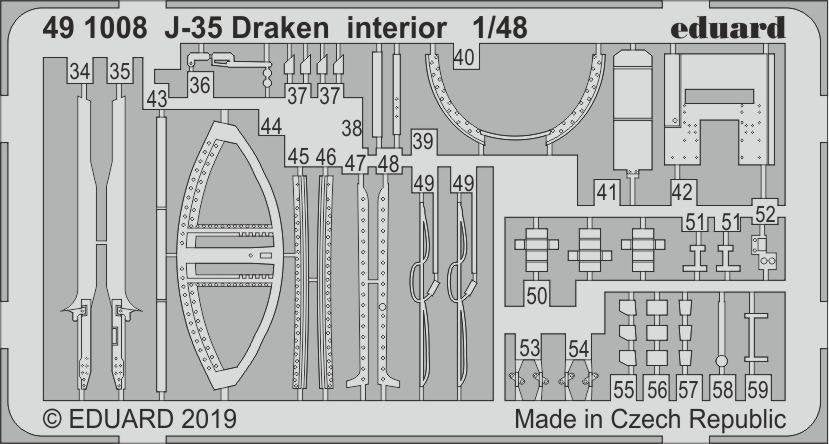 Eduard 491008 J-35 Draken interior HASEGAWA 1/48 – obrázek 2