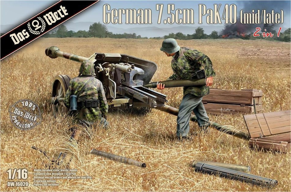 Das Werk DW16020 German 7.5cm PaK40 (mid/late) 1/16