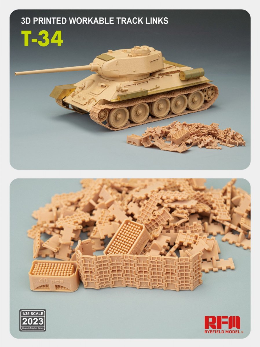 Rye Field Model 2023 T-34 3D PRINTED WORKABLE TRACK LINKS 1/35 – Bild 3