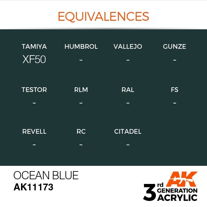 AK Interactive AK11173 OCEAN BLUE – STANDARD 17ml – zdjęcie 3