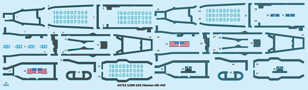 Trumpeter 03723 USS Fletcher DD-445 1/200 – image 3