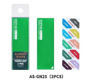 DSPIAE AS-GN25 PLANCHE À PONCER EN ALLIAGE D&amp;#39;ALUMINIUM VERTE 3 PIÈCES / Support en papier abrasif pour aluminium
