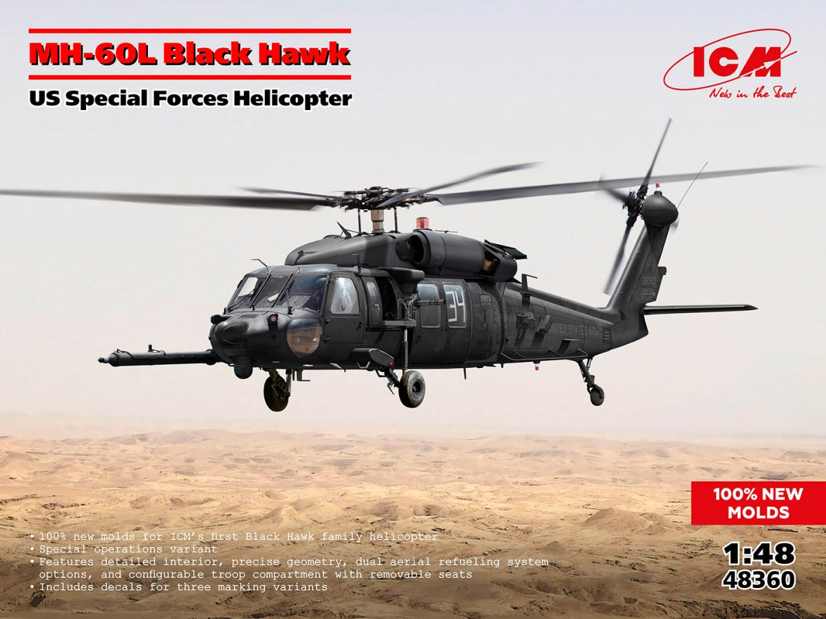 ICM 48360 MH-60L Black Hawk US Special Forces Helicopter 1/48 – immagine 2