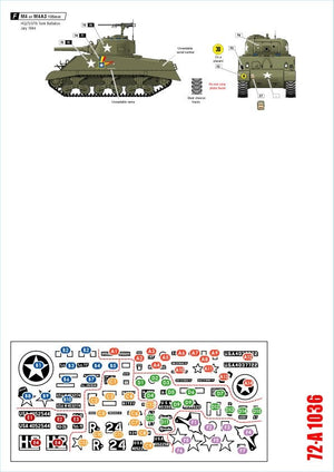 Star Decals 72-A1036 US SP Howitzers. M7 Priest, M8 HMC and M4 (105mm). 75th-D-Day-Special. Normandy and France in 1944 1/72 – image 2