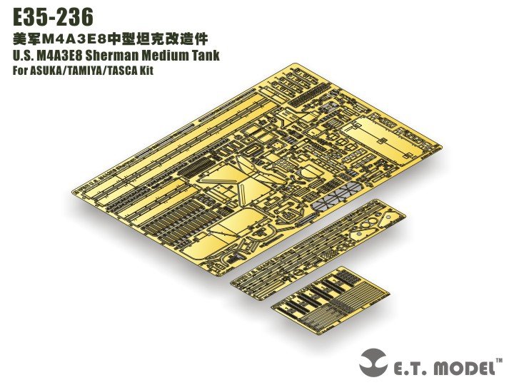 ET modèle E35-236 US M4A3E8 Sherman Medium Tank (pour ASUKA/TAMIYA/TASCA) (1/35)