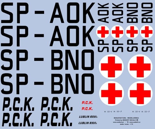 Weikert Decals DEC700 Markings for the Lublin R-XIb 1/72 aircraft