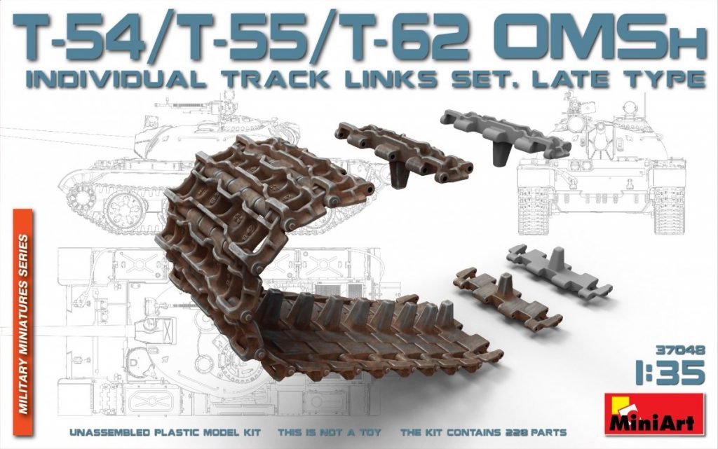 MiniArt 37048 T-54,T-55,T-62 OMSh INDIVIDUAL TRACK LINKS SET. LATE TYPE 1/35