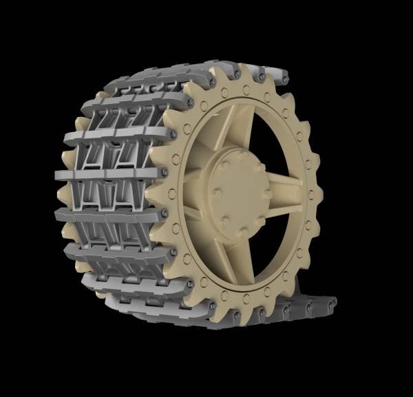 Panzer Art TR35-017 Entwicklungfahrzeug E-10 tracks + correct drive wheels 1/35 – image 2