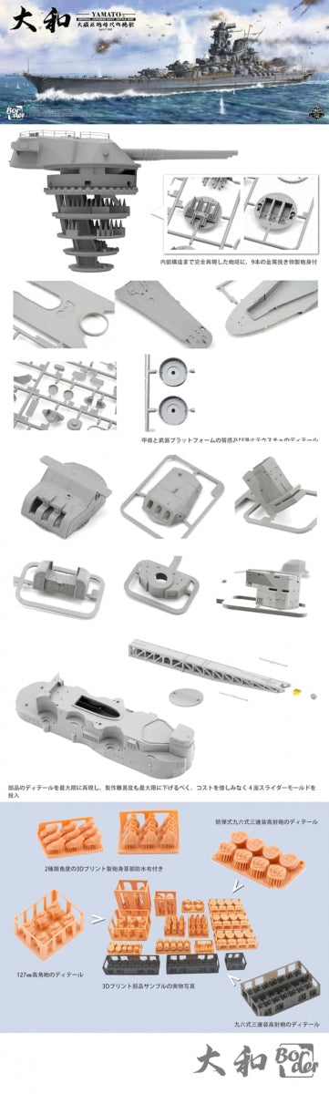 Border Model BS-004 Imperial Japanese Navy Battleship Yamato April 7 1945 1/350 – obrázek 2