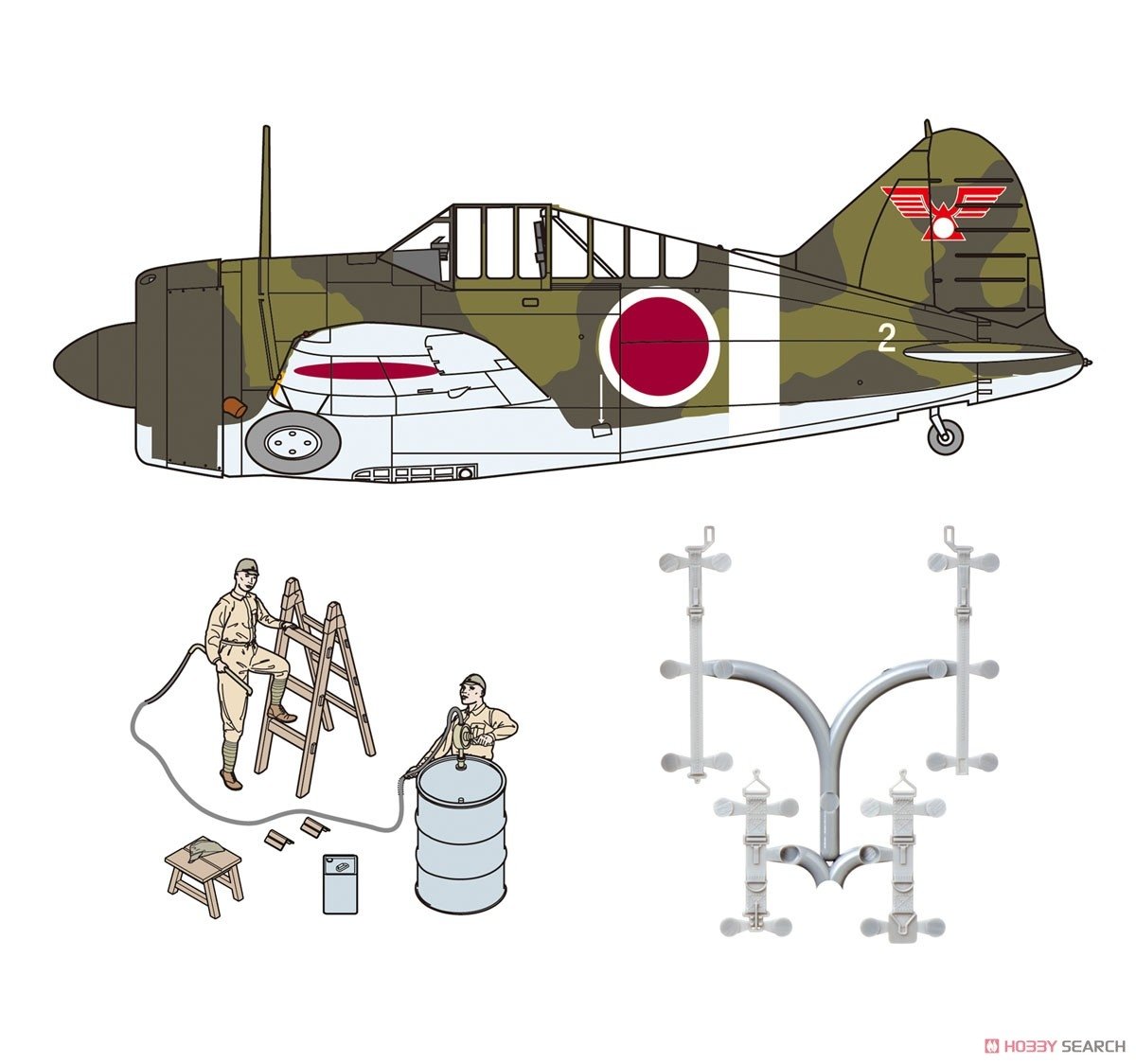 FineMolds 48994 B-339 Buffalo &amp;quot;Japanese Army&amp;quot; w/Ground Crew &amp;amp; Equipment 1/48 – image 10