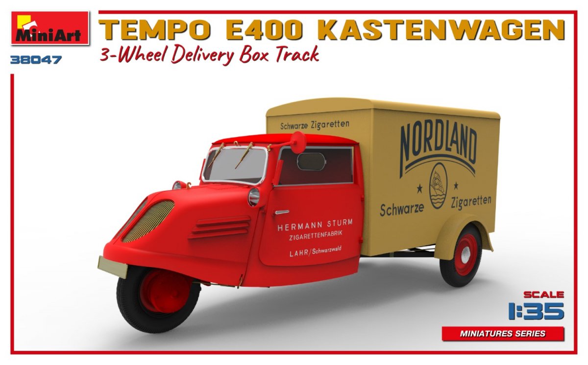 MiniArt 38047 TEMPO E400 KASTENWAGEN 3-WHEEL DELIVERY BOX TRACK 1/35 – image 4