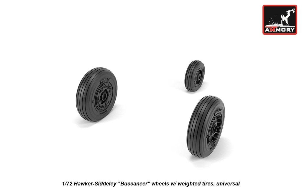 Armory Models AW72411 Hawker-Siddeley Buccaneer wheels w/ weighted tires 1/72 – image 2