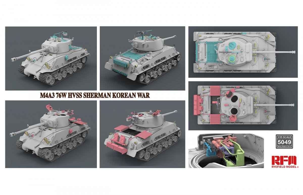 Rye Field Model 5049 M4A3 76W HVSS Sherman Korean War 1/35 – image 2