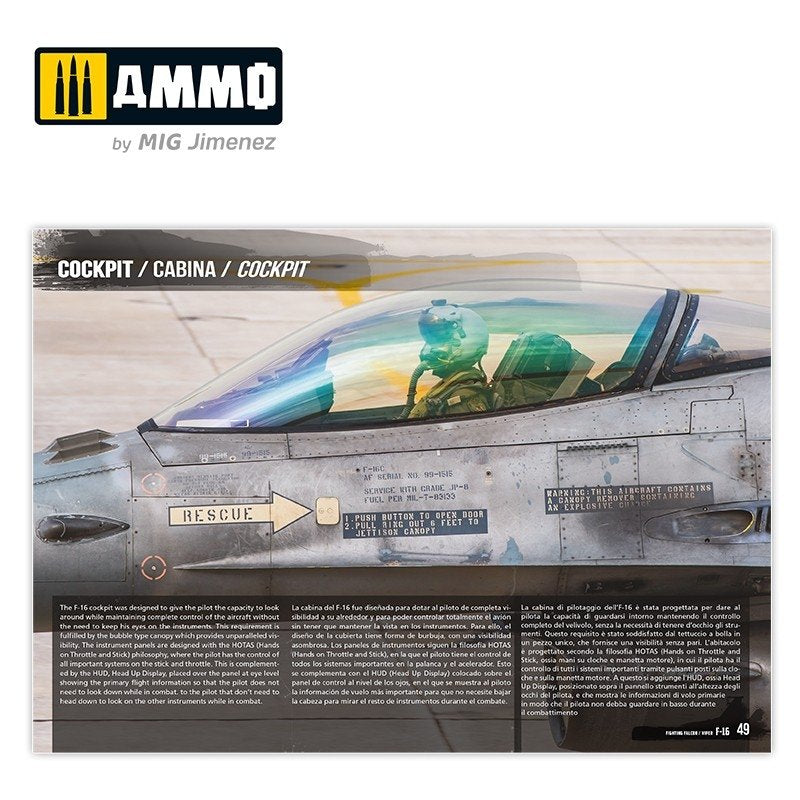 AMMO of Mig Jimenez 6029 F-16 Fighting Falcon / VIPER. Visual Modelers Guide Multilingual (Eng, Spa, Ita) – obrázek 7