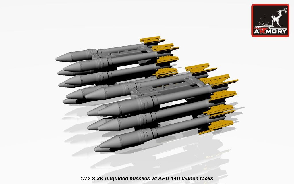 Armory Models ACA7273 S-3K unguided missiles w/ APU-14U rack 1/72 – image 3