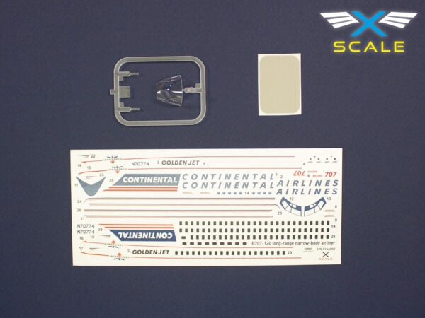 X-Scale 144008 B707-124 Long Range Narrow Body Airliner Continental 1/144 – obrázek 4