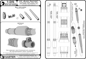 Master GM-35-060 K2 Black Panther - Hyundai WIA CN08 120mm 55cal gun barrel (for Academy model) 1/35 – obrázek 28