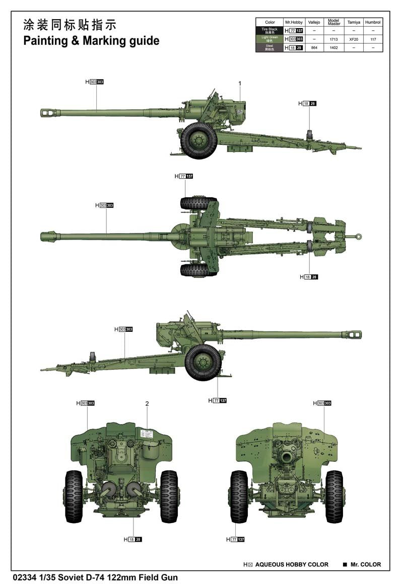 Trumpeter 02334 Soviet D-74 122mm Field Gun 1/35 – Bild 2