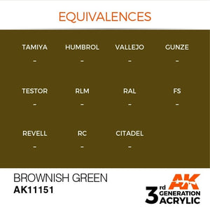 AK Interactive AK11151 BROWNISH GREEN – STANDARD 17ml – immagine 3