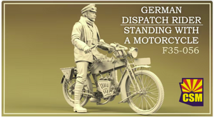 Copper State Models F35-056 German dispatch rider Standing with a motorcycle (Motorcycle not included) 1/35