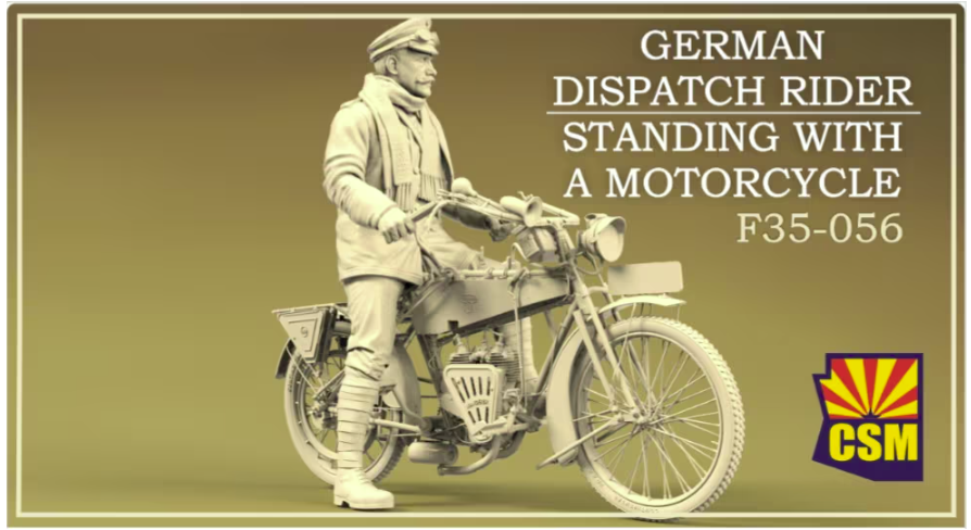 Copper State Models F35-056 German dispatch rider Standing with a motorcycle (Motorcycle not included) 1/35