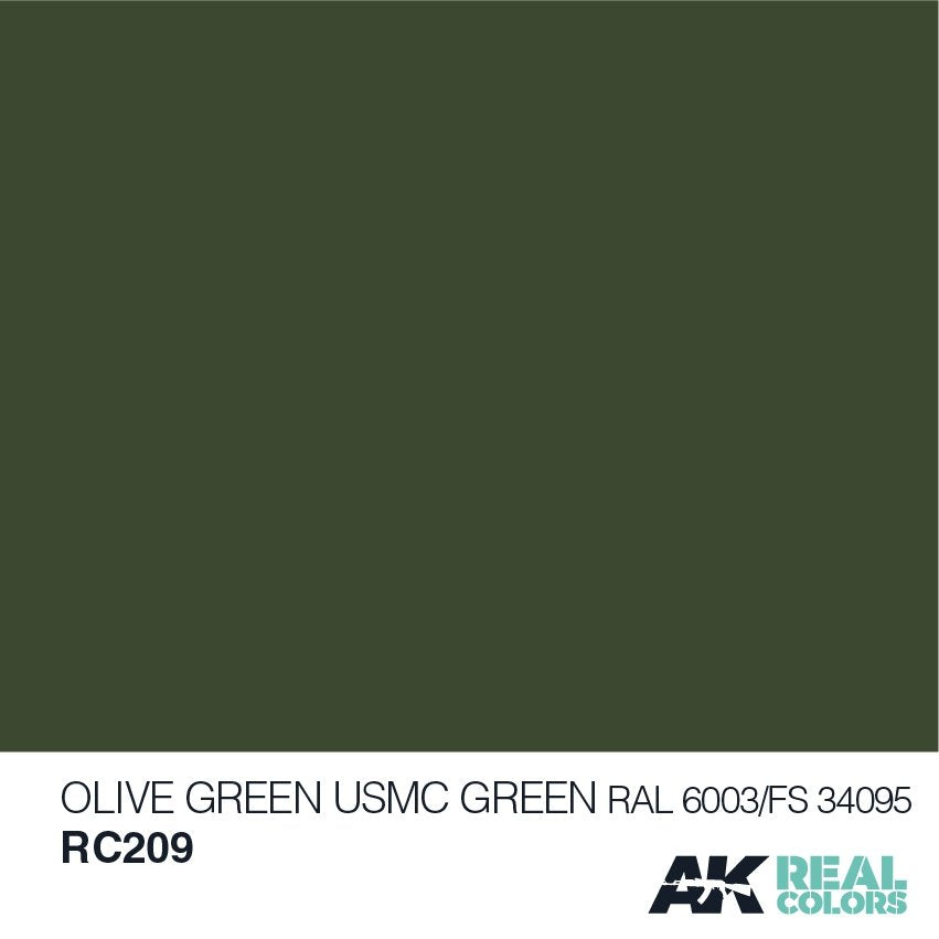 AK Interactive RC209 OLIVE GREEN/USMC GREEN RAL 6003/FS34095 10ML – obrázek 2