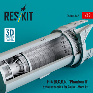 RESKIT RSU48-0467 F-4 (B, C, D, N) "Phantom II" exhaust nozzles for Zoukei-Mura kit (3D Printed) 1/48