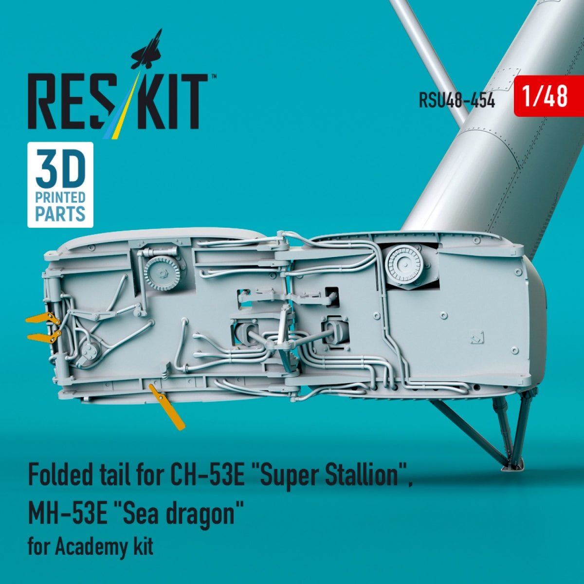 RESKIT RSU48-0454 Folded tail for CH-53E &amp;quot;Super Stallion&amp;quot;, MH-53E &amp;quot;Sea dragon&amp;quot; for Academy kit (3D printed) 1/48 – obrázek 2