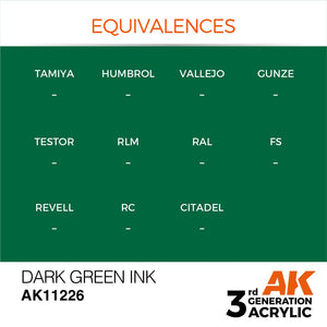 AK Interactive AK11226 DARK GREEN – INK 17ml – zdjęcie 3